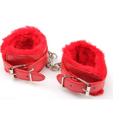 Sexy Adjustable PU Leather Plush Handcuff