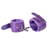 Sexy Adjustable PU Leather Plush Handcuff