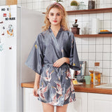 Black Summer Satin Kimono