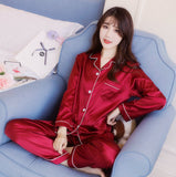 Short Sleeve Silk Pajamas Set