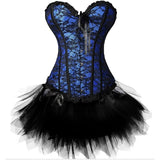 Sexy Burlesque Overbust Corset With Mini TuTu Skirt