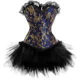 Sexy Burlesque Overbust Corset With Mini TuTu Skirt