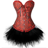 Sexy Burlesque Overbust Corset With Mini TuTu Skirt