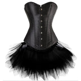 Sexy Burlesque Overbust Corset With Mini TuTu Skirt