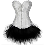 Sexy Burlesque Overbust Corset With Mini TuTu Skirt