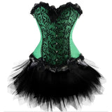 Sexy Burlesque Overbust Corset With Mini TuTu Skirt