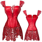 Sexy Burlesque Overbust Corset With Mini TuTu Skirt