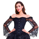 Steampunk Corset With Long Lace Sleeve