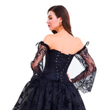 Steampunk Corset With Long Lace Sleeve