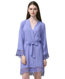 Cotton Kimono with Lace Trim