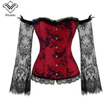 Steampunk Corset With Long Lace Sleeve