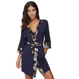 Floral Trim Patchwork Cotton Kimono