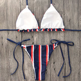 Push Up Striped Bikini Set