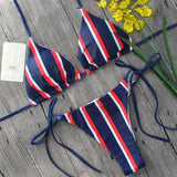 Push Up Striped Bikini Set