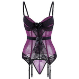 Transparent Purple Fish Boned Corset