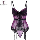 Transparent Purple Fish Boned Corset