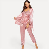 Pink Elegant Belted PJ Set