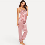 Pink Elegant Belted PJ Set