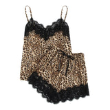 Eyelash Lace Leopard Cami Top & Shorts PJ Set