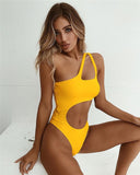 High Cut Hollow Out One Piece Swimwear